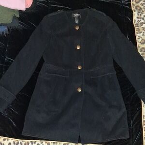 Victoria's Secret Black Peacoat with Decorative Gold Buttons